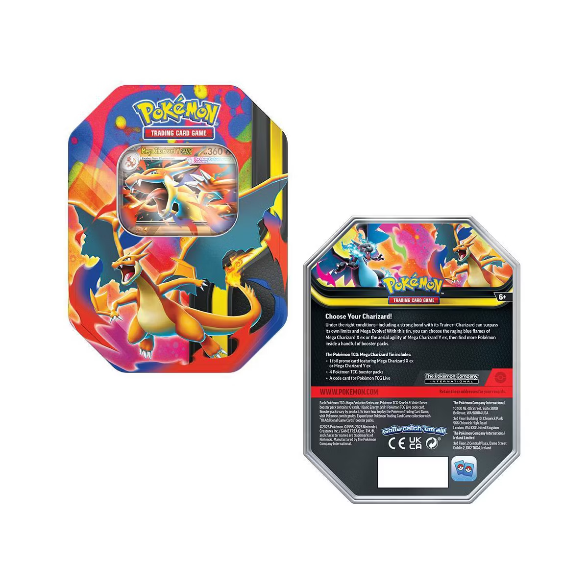 Pokemon TCG: Mega Charizard Y Tin - 4 Packs, Promo Card