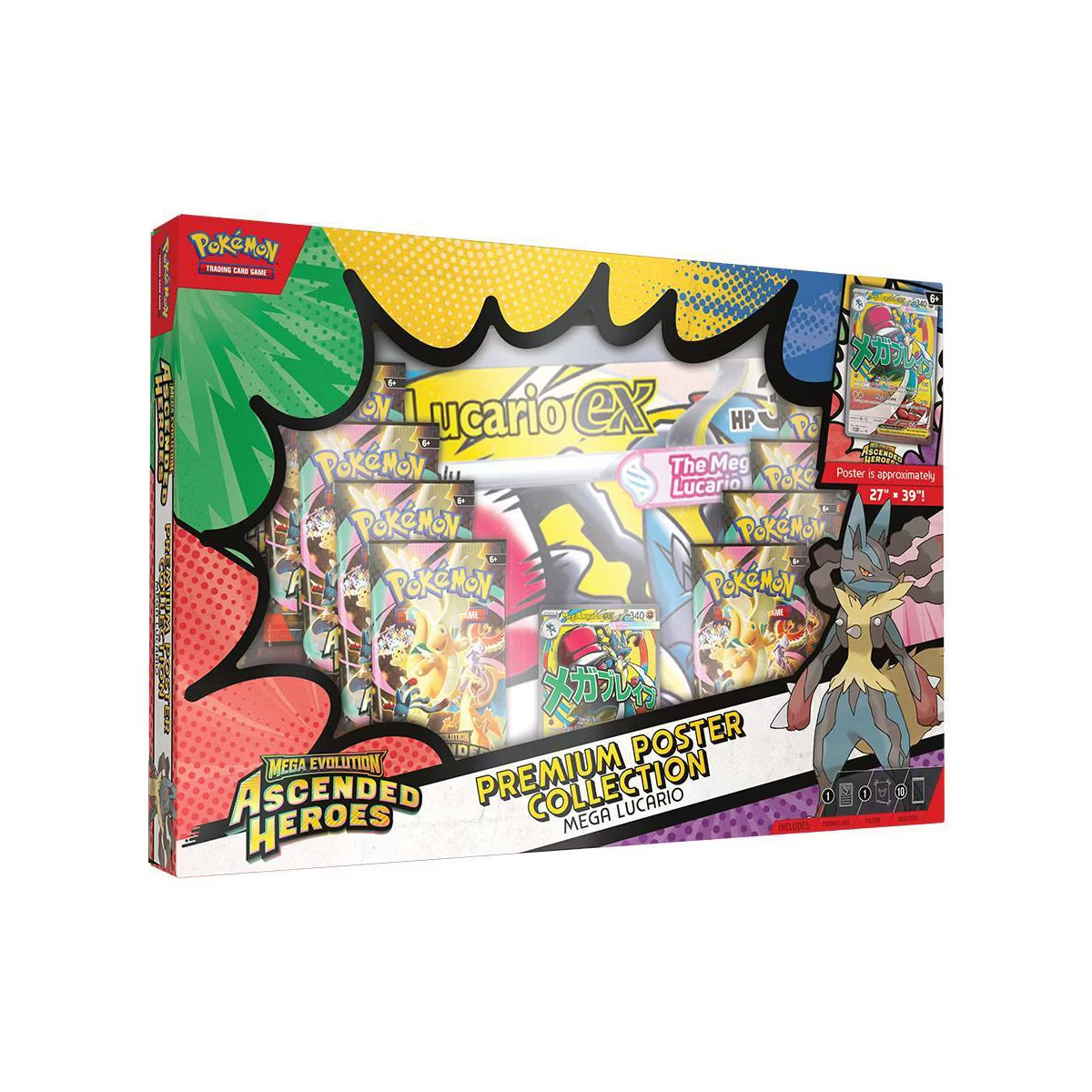 Pokémon Trading Card Game: Mega Evolution Ascended Heroes Premium Poster Collection – Mega Lucario